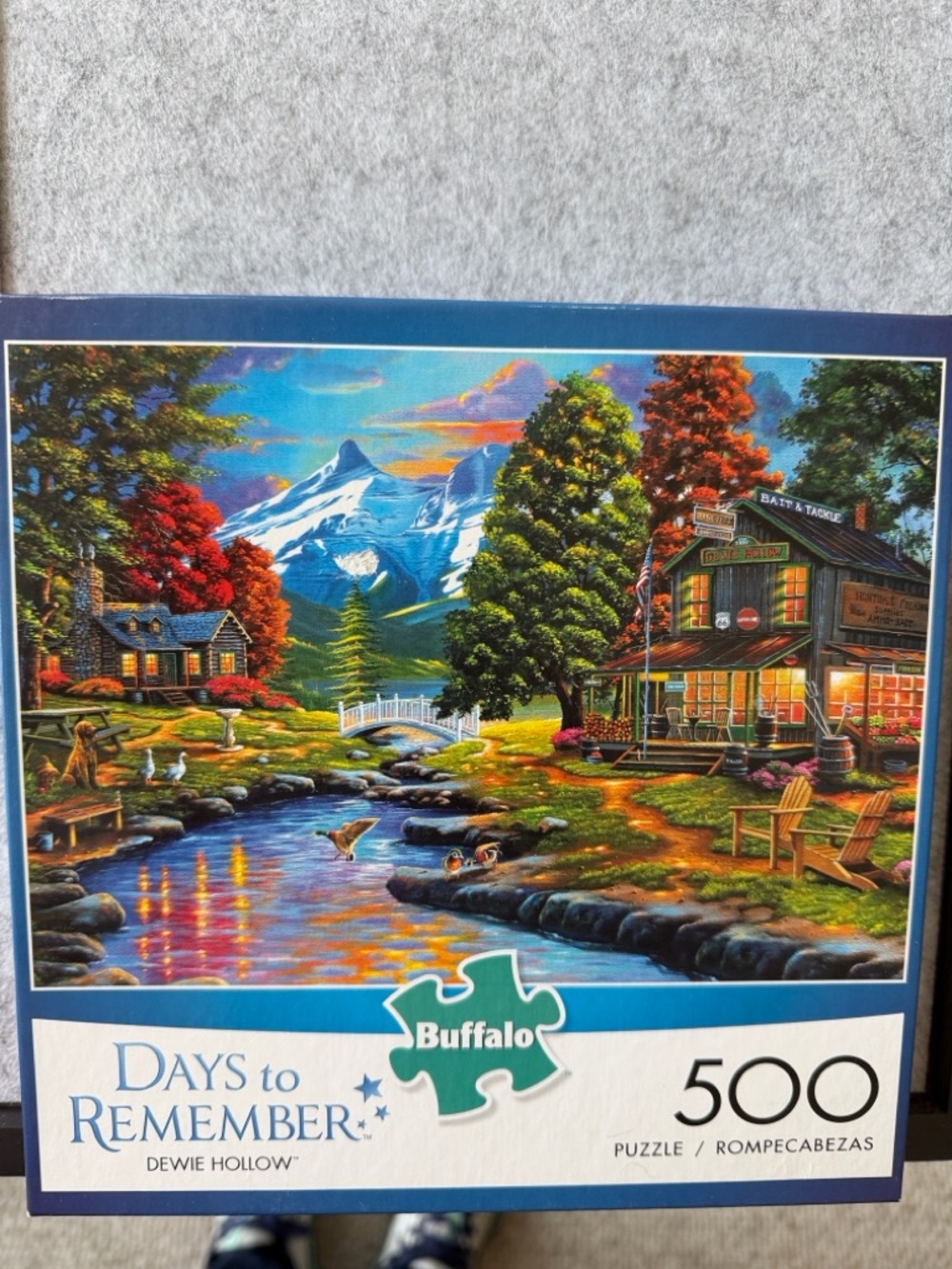Buffalo David Bitton Scenic Mountain Retreat Puzzle - Blue, Green, Red